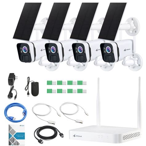 10ch Solar Home Security Cameras System With 4 Pcs 2k Ultra Solar Secu