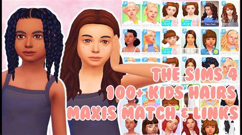 The Sims 4 Female Kids Hair Maxis Match Cc Showcase And Download Links