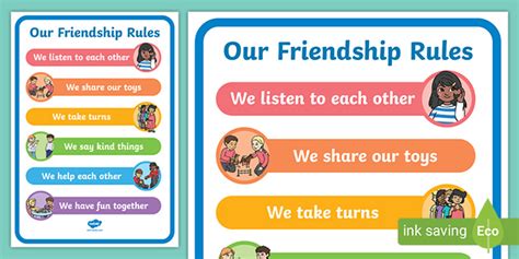 Our Friendship Rules Friendship Poster Twinkl Resources
