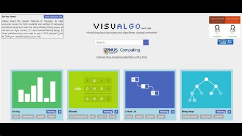 Visualgo Visualization Of Data Structures And Algorithms Youtube