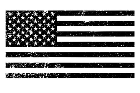 Distressed American Flag Svg Black And White