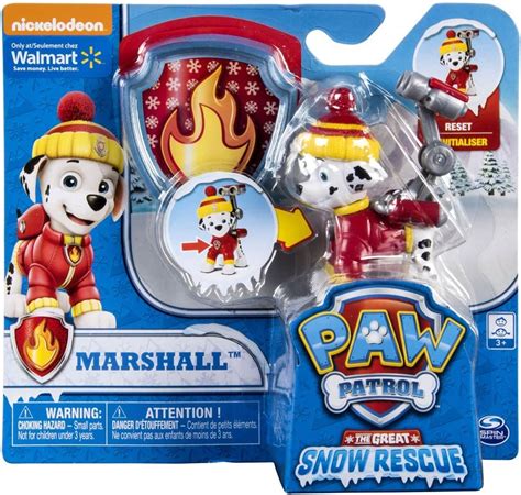 Paw Patrol Snow Rescue Marshall With Transforming Pup Pack And Badge