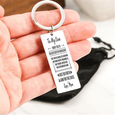 60 meaningful gift ideas for the mom who says she has everything. To My Son I Want You Square Engraved Keychain Keyring Gift ...