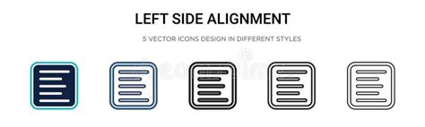 Left Side Alignment Icon In Filled Thin Line Outline And Stroke Style