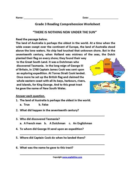 Nothing New Under Sun Third Grade Reading Worksheets | Reading