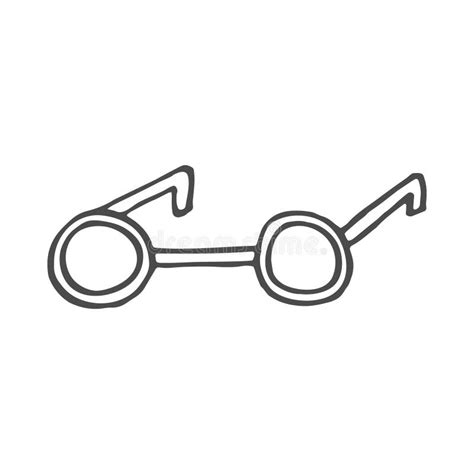 Doodle Icon Glasses Vector Illustration Of Glasses With Eyes Stock