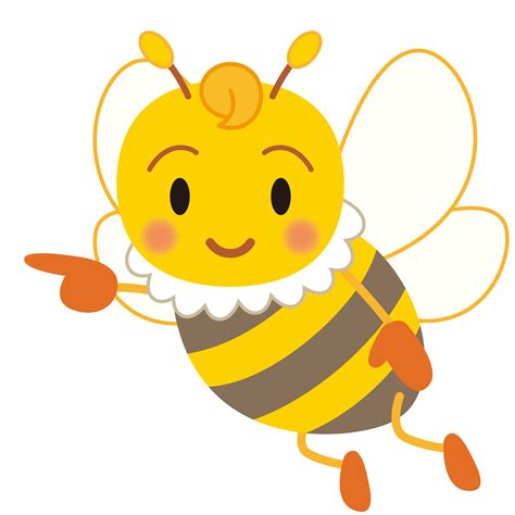商用フリー・無料イラスト指差しみつばち（蜂）honeybee008 商用okフリー素材集「ナイスなイラスト」