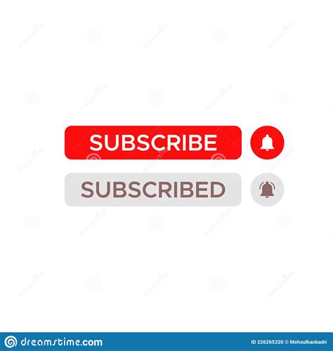 Subscribe Subscribed Button With Bell Icon Vector Stock Vector