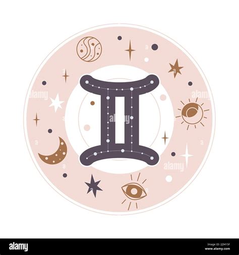 Gemini Horoscope Sign Vector Zodiac Astrology Element Esoteric