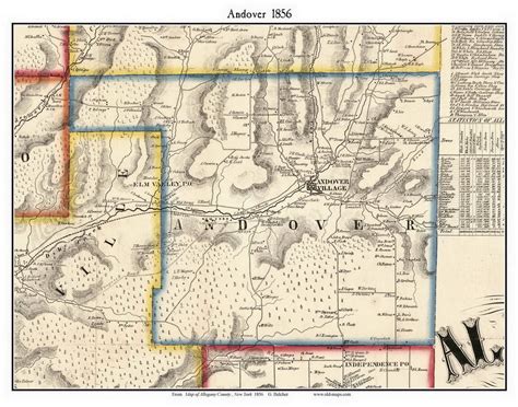 Andover New York 1856 Old Town Map Custom Print Allegany Co Old Maps