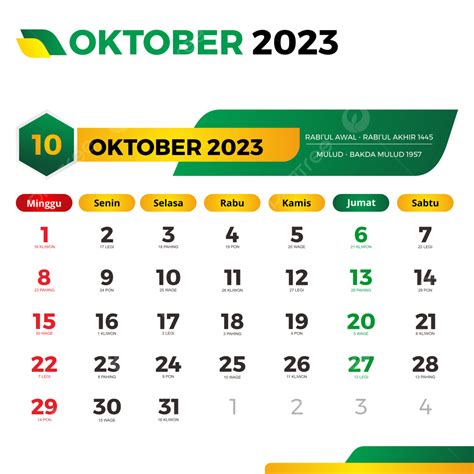 Kalender 2023 Oktober Lengkap Dengan Tanggal Merah Cuti Bersama Jawa