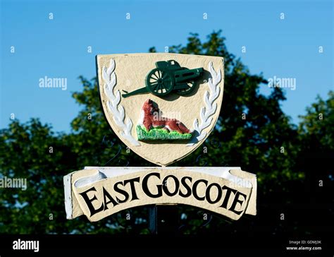 East Goscote Village Sign Leicestershire England UK Stock Photo Alamy