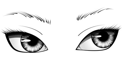 Ojos De Mujer De Dibujos Animados Dibujados A Mano Con Iris Detallado