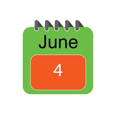 June 4 Daily Calendar Icon 26399404 Vector Art At Vecteezy