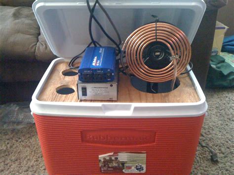 Homemade air conditioner with a fan and ice. My Electric Car: Homemade Air Conditioner