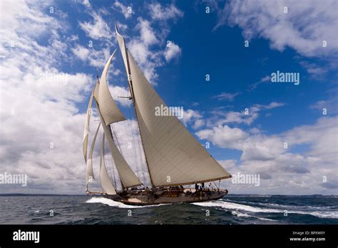 Classic Yacht Mariette Of 1915 Sailing In The English Channel Off
