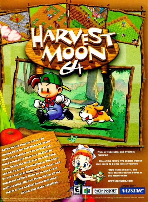 Harvest Moon 64 (1999) | Harvest moon 64, Harvest moon, Harvest moon game