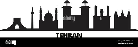 Iran Tehran City Skyline Isolated Vector Illustration Iran Tehran