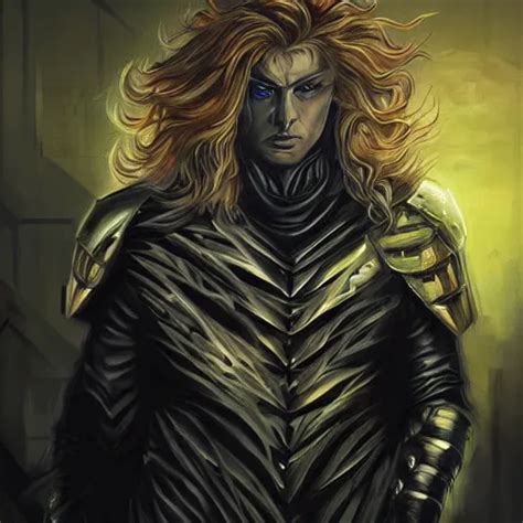 Oil Painting Of A Pale Menacing Dio Brando With Long Stable Diffusion