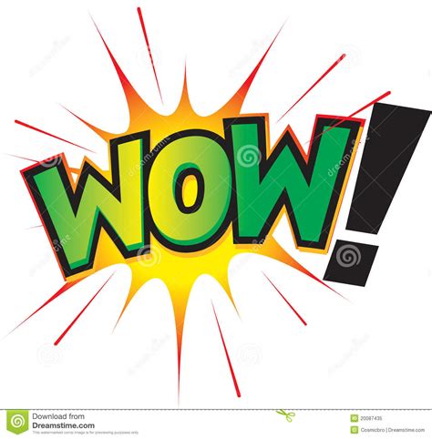 WOW! Fun graphic icon stock vector. Illustration of cartoon - 20087435