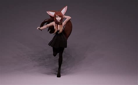 Anime Character Unique Fox Girl 3d Model Cgtrader