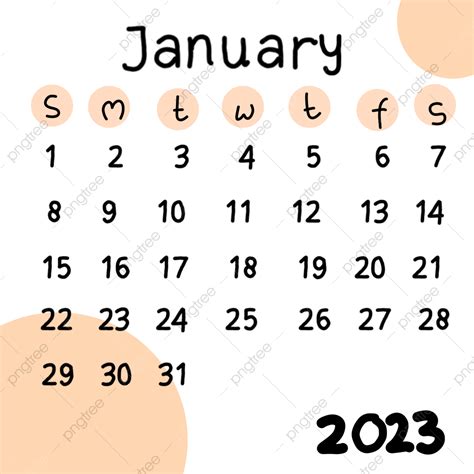 Calendar 2023 January Hd Transparent January 2023 Calendar Handwritten