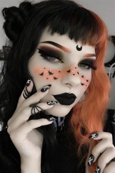 Black And Orange Witch Halloween Makeup Clown Halloween Make Up Looks
