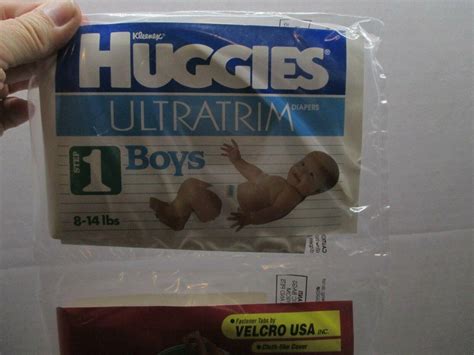 Trial Size Vintage Diapers Huggies 1995 3 Pack Boys Supreme Ultratrim