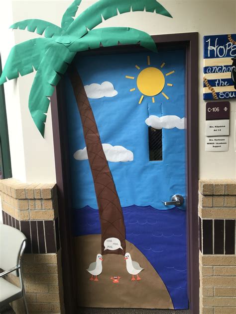 Summer End Of The Year Door Decoration Complete With Palm Tree Sun