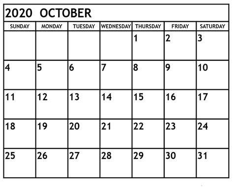 Who can use a calendar? Blank October 2020 Calendar Printable - Printable Calendar