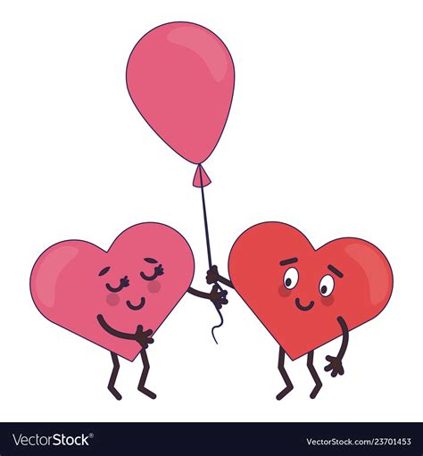 Cute Hearts In Love Cartoons Royalty Free Vector Image