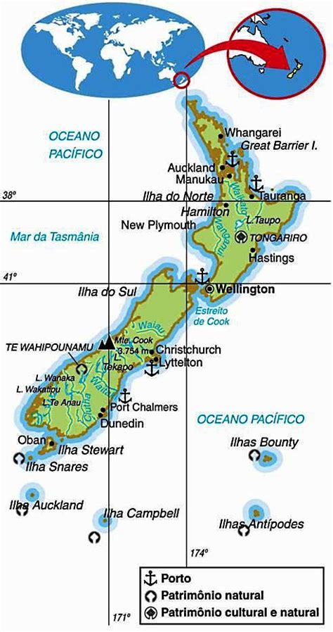 Mapa De Nueva Zelanda Datos Interesantes E Información Sobre El País