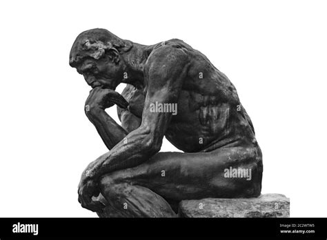The Thinker Rodin Isolated Black And White Stock Photos And Images Alamy