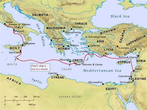 Pauls Voyage To Rome Bible Mapper Blog