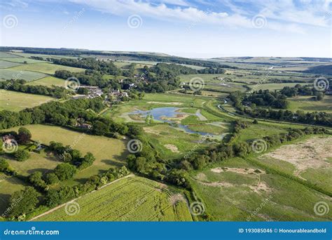 Beautiful Drone Landscape Image Over Lush Green Summer English