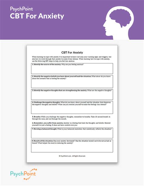 Cbt worksheets and printables are a crucial part of therapy. CBT For Anxiety Worksheet | PsychPoint