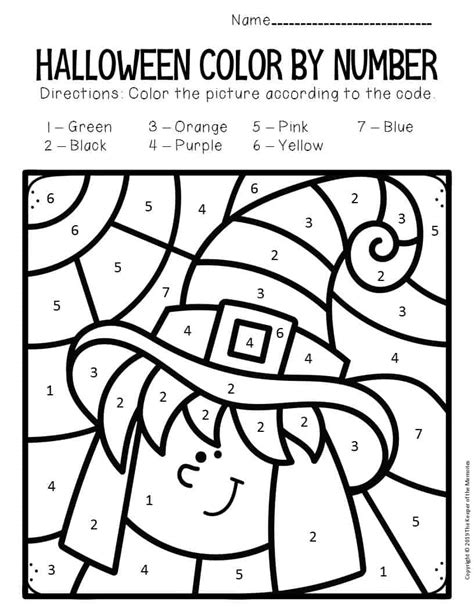 Halloween Worksheets Color By Numbers