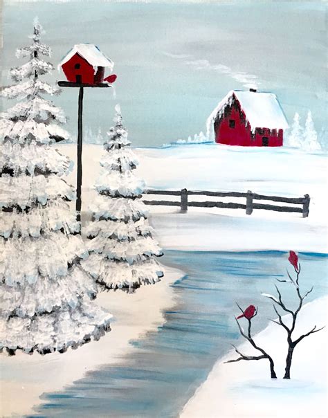 Cozy Cabin In Winter Learn A Couple Of Fun Techniques With This Fun