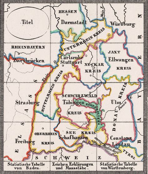 Федеральные земли германии на карте. Карта юго-западной Германии 1831 года