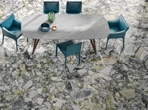 Porcelain Stoneware Wallfloor Tiles With Marble Effect Brazilian Blue