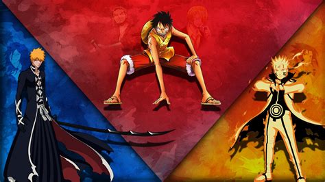 My Masterpiece Of A Wallpaper For Ichigo Luffy And Naruto Fond D