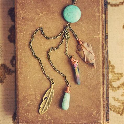 Native Skies A Long Turquoise Earthy Boho By RootsandFeathers 48 00
