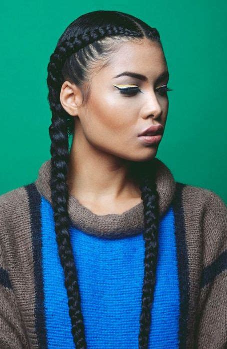 Box Braids Hairstyles Two Cornrow Braids Cornrows Styles French