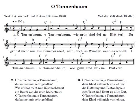 O Tannenbaum Melodica Noten Lieder