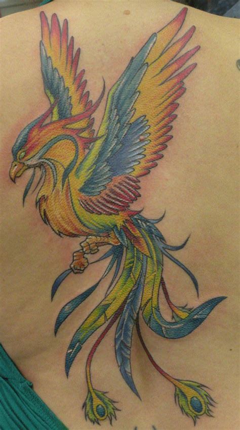 A Colorful Rainbow Phoenix Tattoo The Combination Of