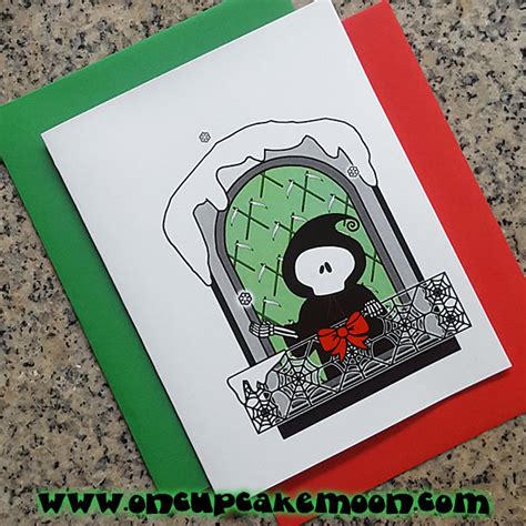 Grim Reaper With A Snowflake Holiday Christmas Cards Thank Etsy