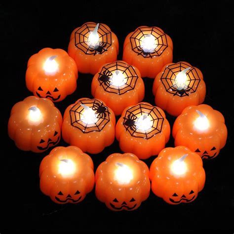 12pcsset Halloween Candle Led Tea Light Flameless Candles Ghost