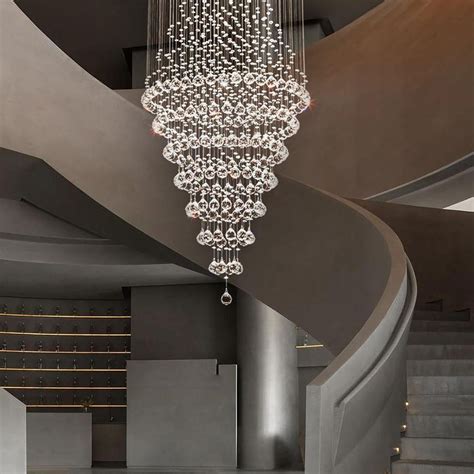 Luxury Modern Round Crystal Chandelier For Staircase Sofary