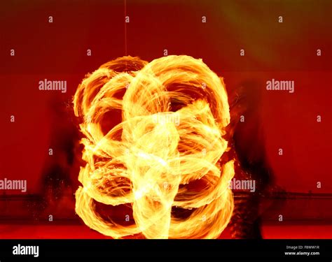 A Fire Show Performed On Stage Stock Photo Alamy