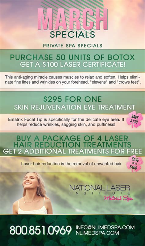 March Specials National Laser Institute Medical Spa